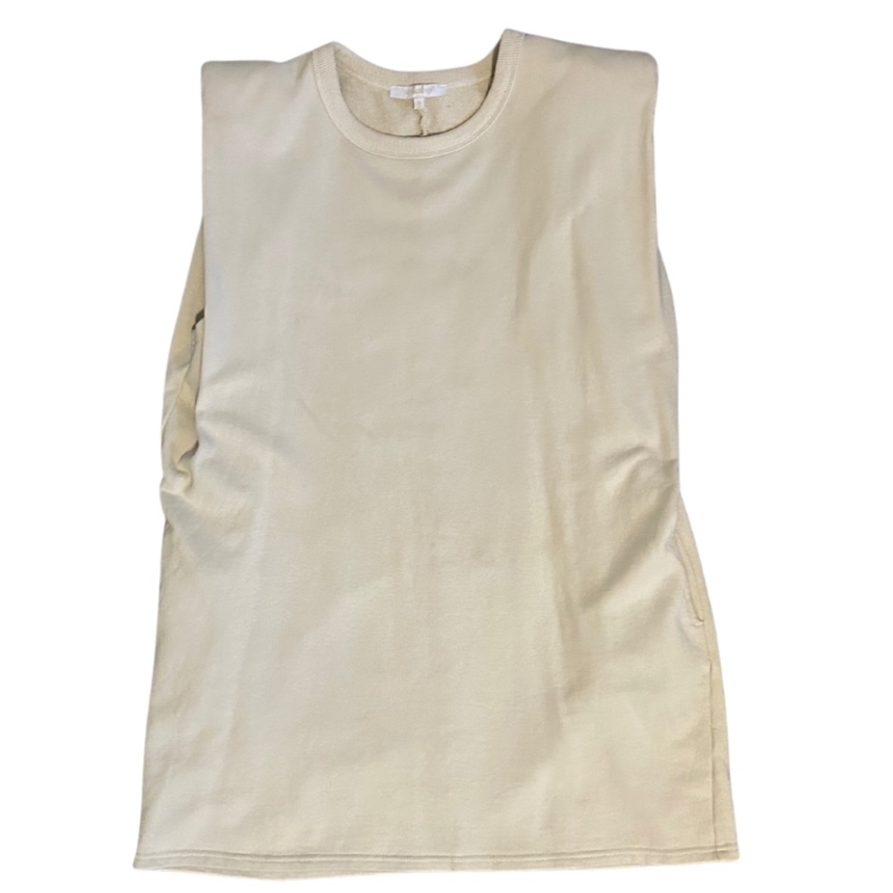 Beige Dress With Shoulder Pads